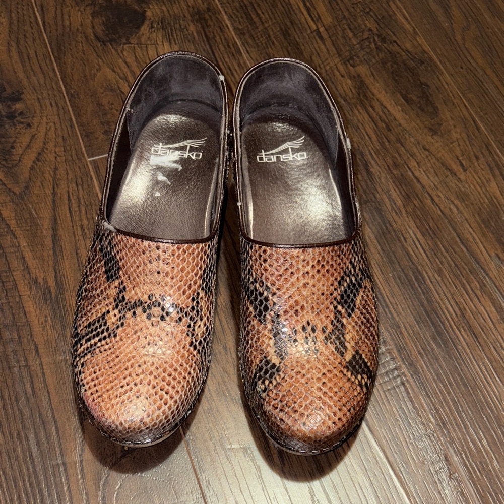 Dansko Snakeskin Clogs